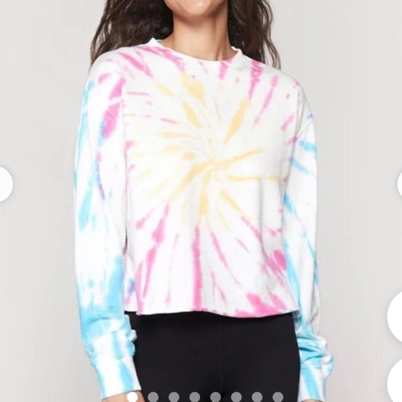 NWOT Spiritual Gangster Mazzy Pullover in Sunburst Tiedye SZ M - Picture 1 of 5